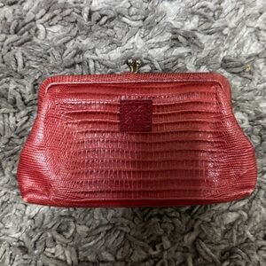 Anne Klein Red Embossed Clutch